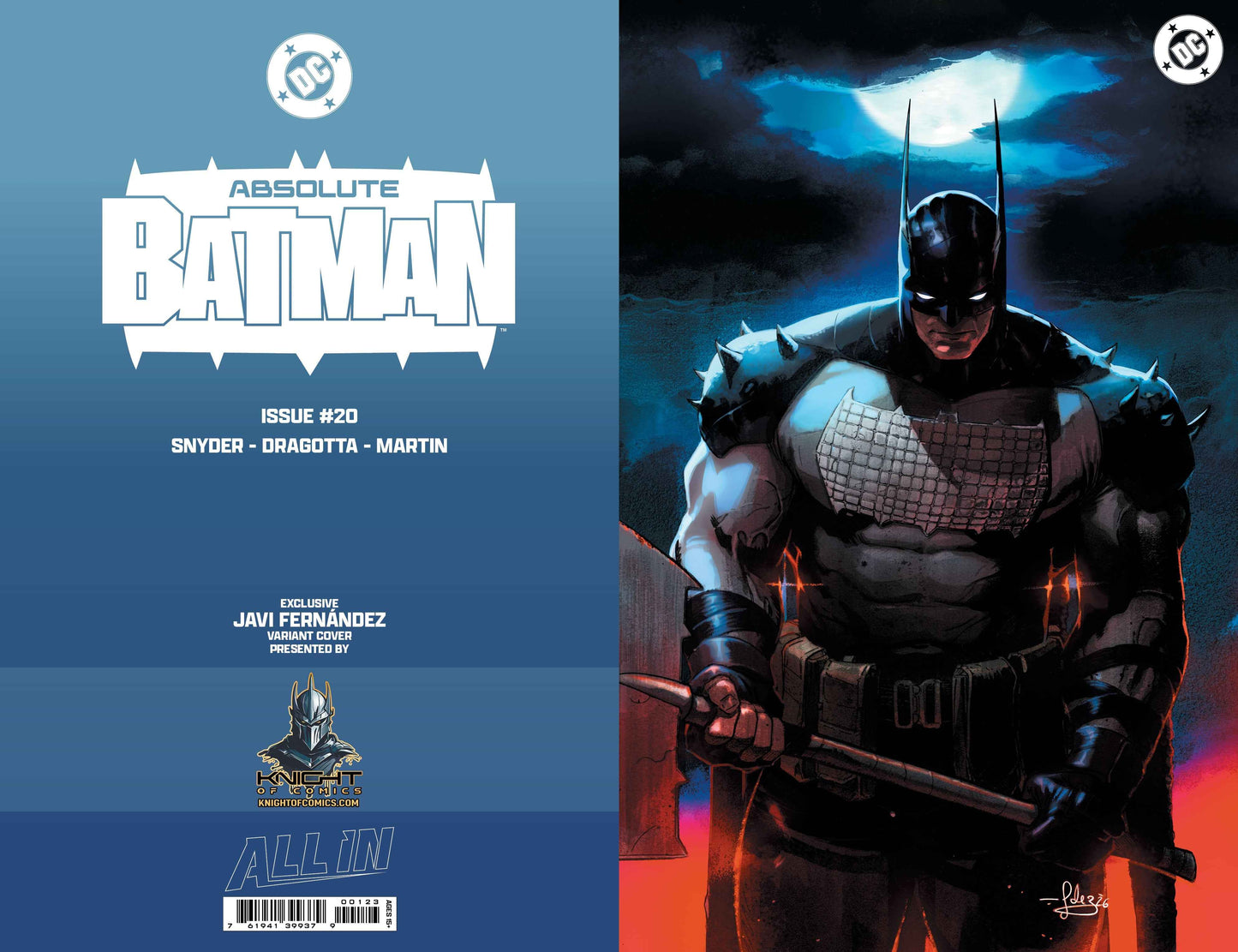 ABSOLUTE BATMAN #20 - JAVIER FERNANDEZ SPOT FOIL VARIANT KNIGHT OF COMICS EXCLUSIVE LTD 1000