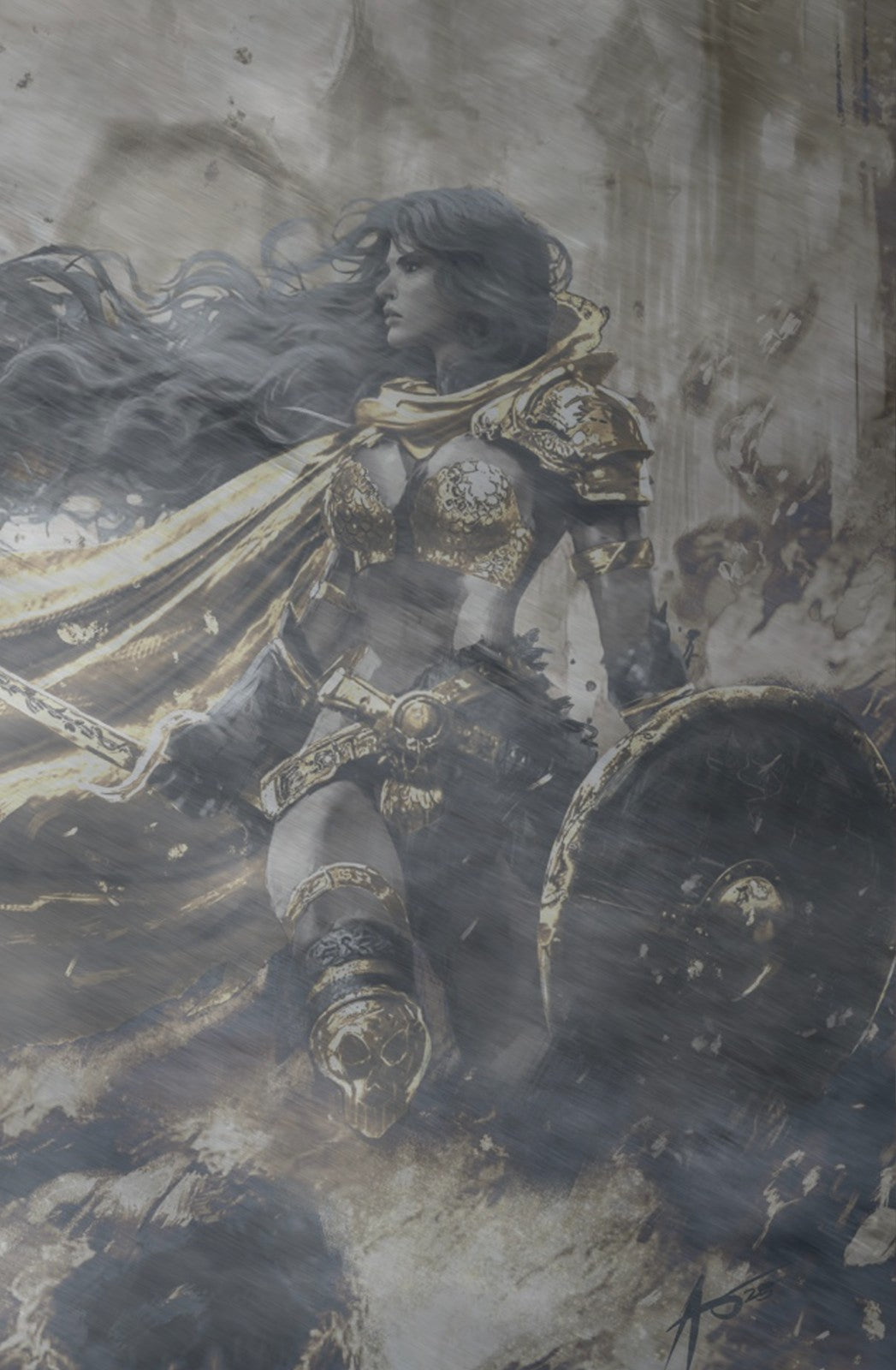 Red Sonja Noir #1 - Rudy AO Wraparound Cover B Metal Heroescon 2025 Knight Of Comics Exclusive