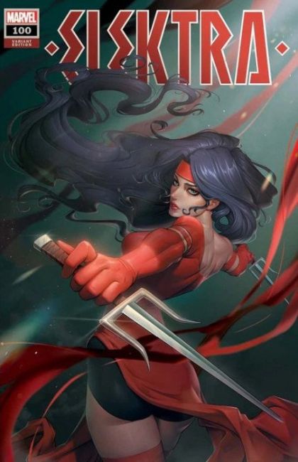 Elektra Vol. 1 #100 – Comics Illuminati- Unknown Comic Books / Comic Traders / Street Level Heroes Exclusive R1C0 Trade Dress Variant (Marvel, 2022)