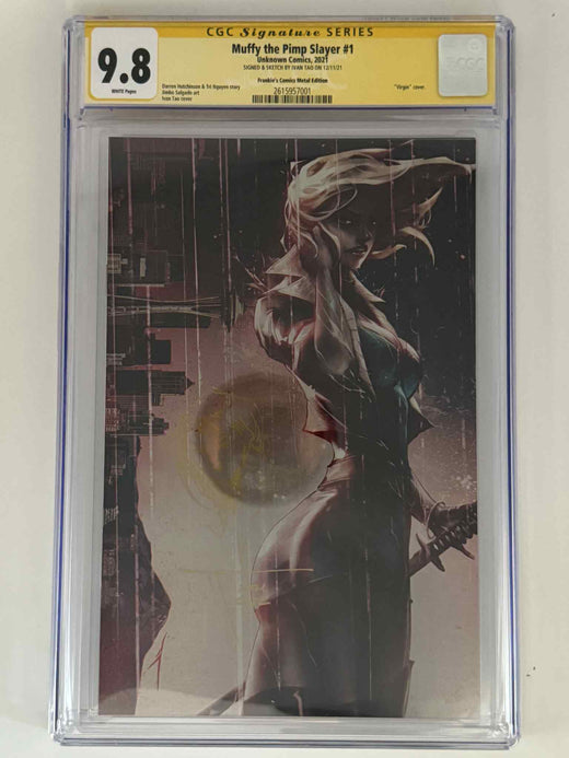 Metal Muffy The Pimp Slayer #1 CGC 9.8 Yellow Label Ivan Tao Exclusive Virgin Variant — Signed by Ivan Tao