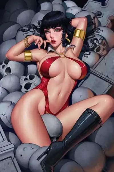 Vampirella vs. The Superpowers #5 – Dravacis Exclusive Virgin Variant (Ltd. 500) (Dynamite Entertainment, 2023)