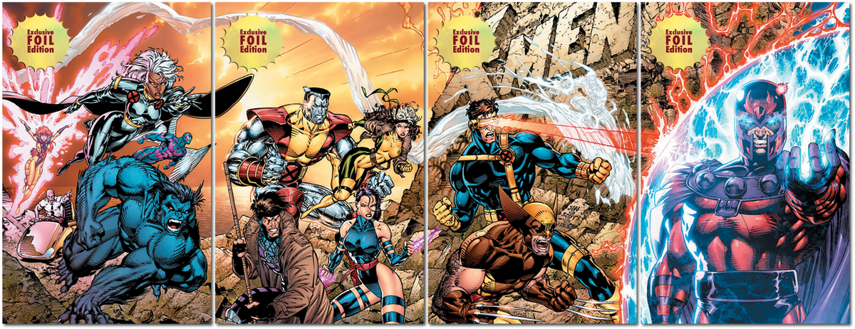 X-Men (1991) #1 Facsimile — Jim Lee Connecting Foil Covers — 4-Pack — Unknown Comics