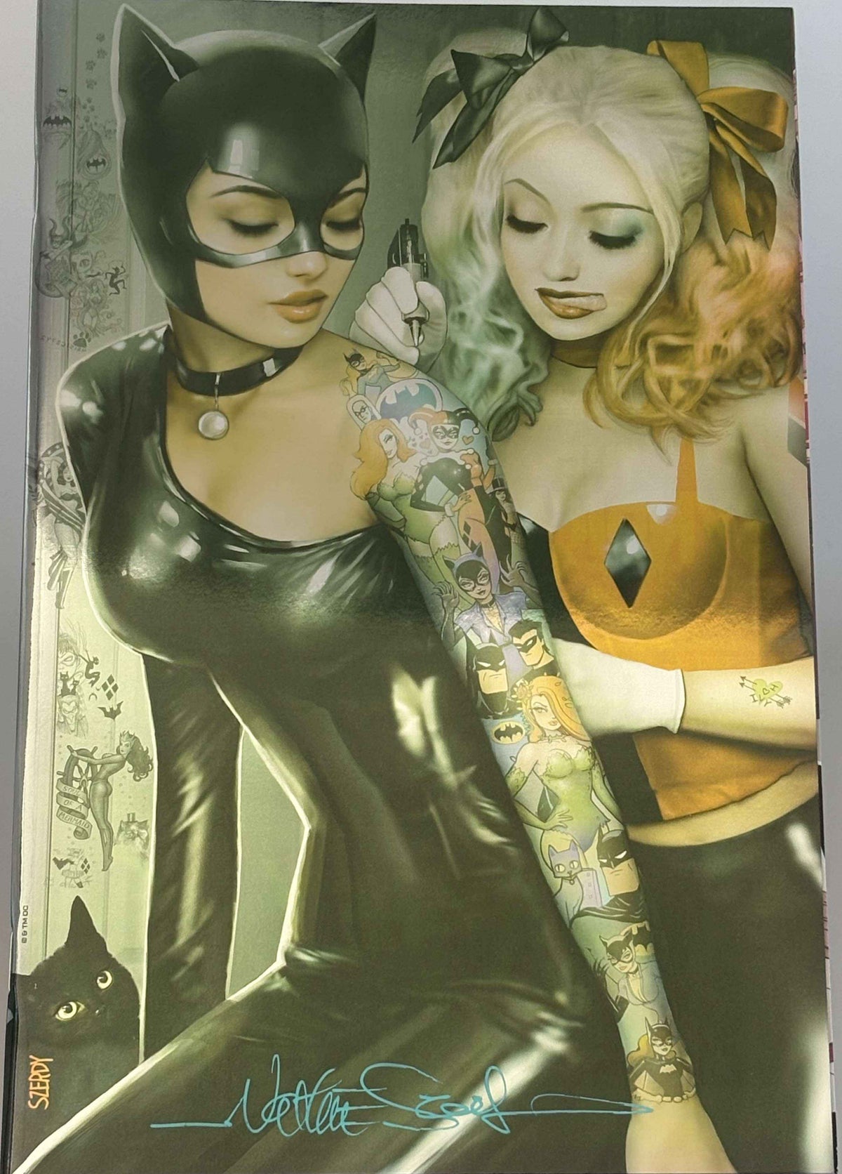 Foil Harley Quinn #31 Nathan Szerdy 616 Comics Exclusive Catwoman Tattoo Foil Virgin Variant — Signed by Nathan Szerdy