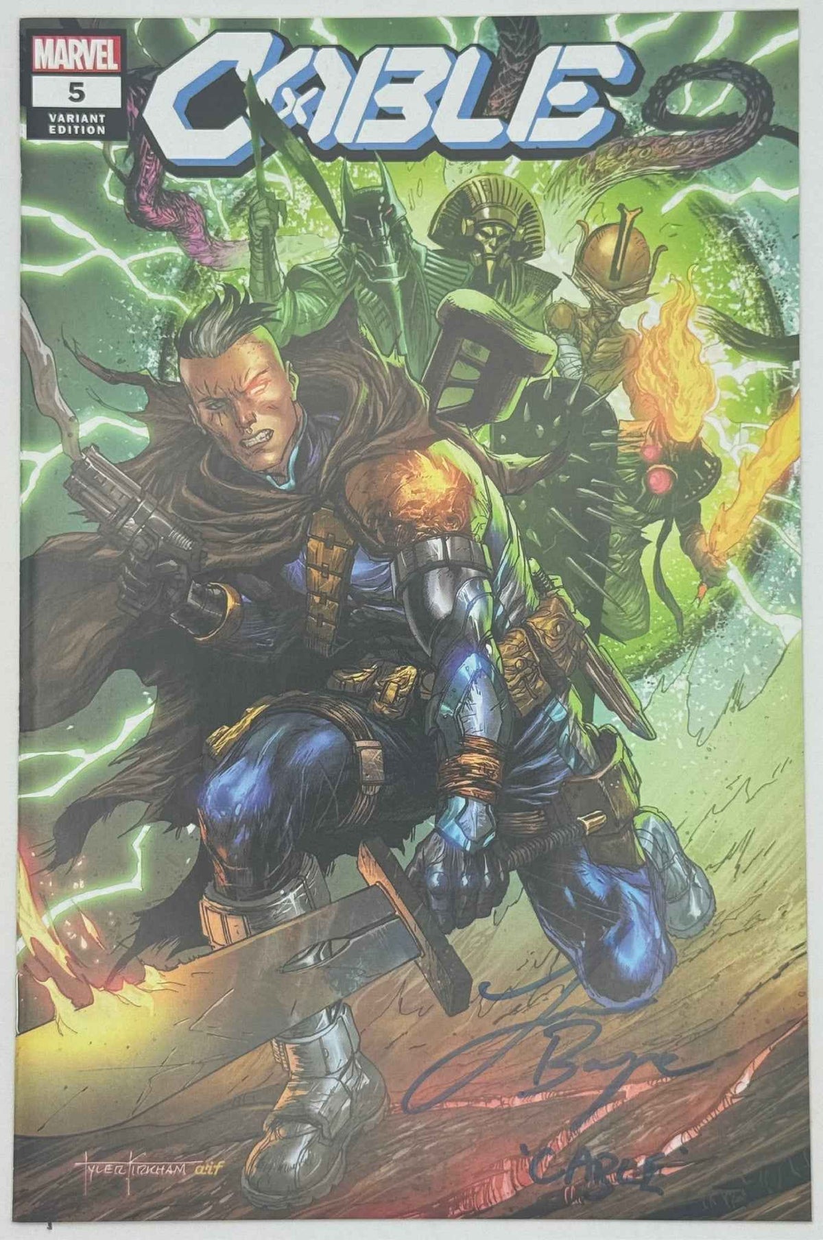 Cable #5 — Tyler Kirkham Variant — Signed Lawrence Bayne — X of Swords