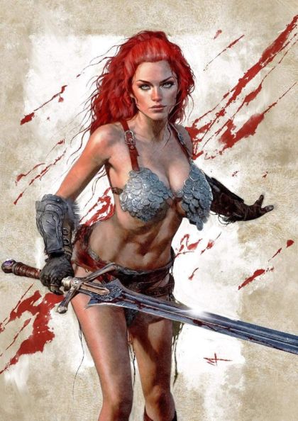 Savage Red Sonja #1 – Marco Turini Exclusive Bloody Metal Variant (Dynamite Entertainment, 2023)
