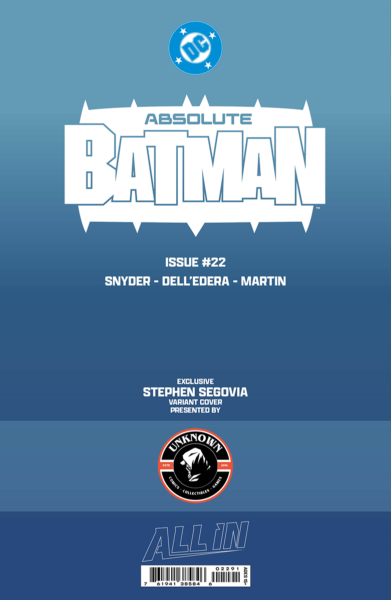 ABSOLUTE BATMAN #22 STEPHEN SEGOVIA EXCLUSIVE VIRGIN VAR (07/08/2026)