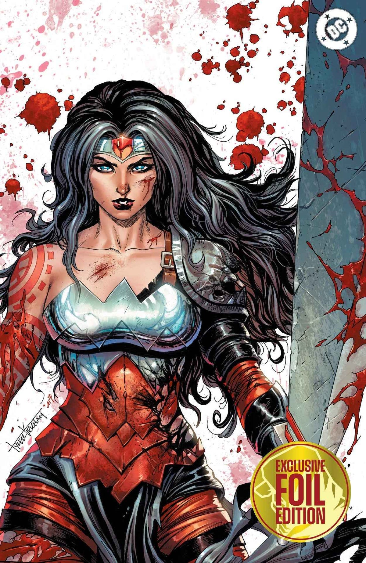 Foil Absolute Wonder Woman #23 Tyler Kirkham Battle Damaged Exclusive Virgin Variant