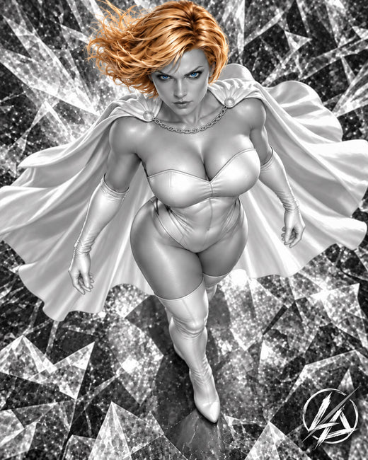 Emma Frost — Cover F (Black & White) | 11×17 Fan Art Print by Lusitan Art
