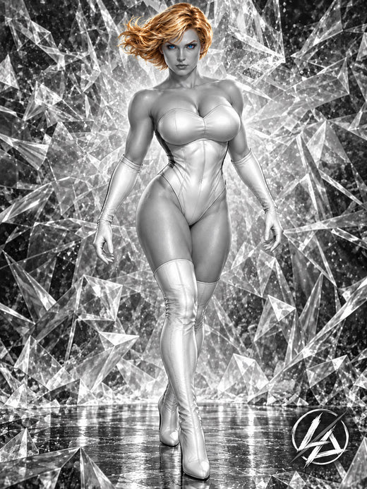 Emma Frost — Cover H (Black & White) | 11×17 Fan Art Print by Lusitan Art
