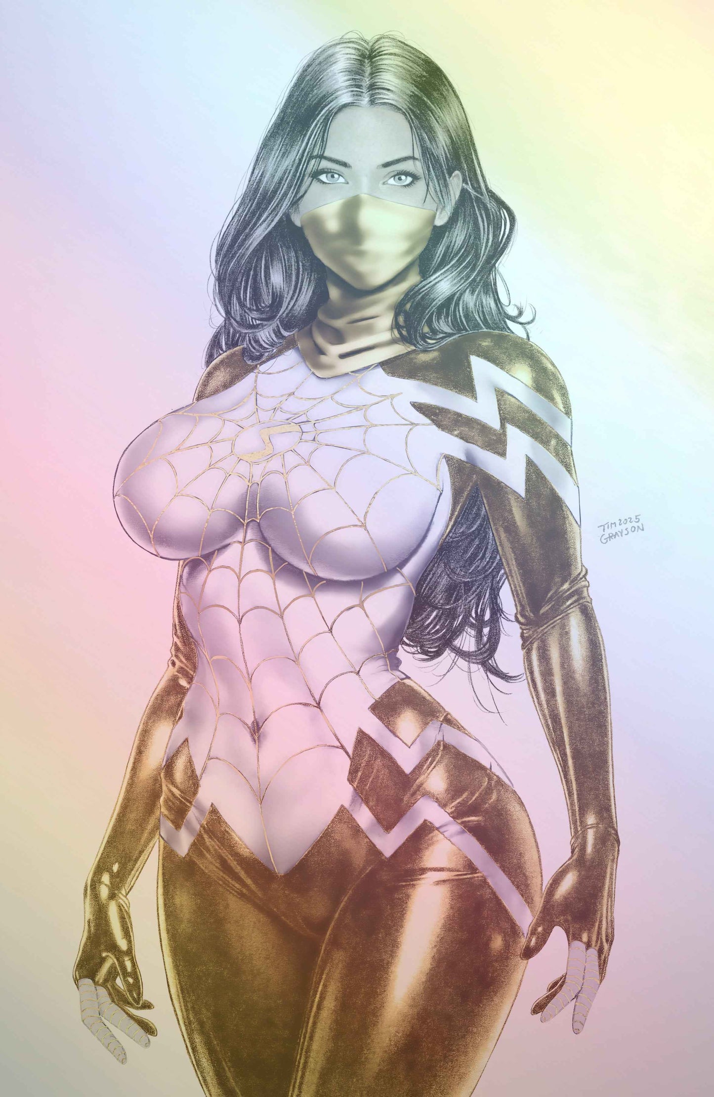 WAIFU CHRONICLES #1 - GHOST SPIDER COSPLAY - TIM GRAYSON COVER B FOIL KNIGHT OF COMICS EXCLUSIVE LTD 10