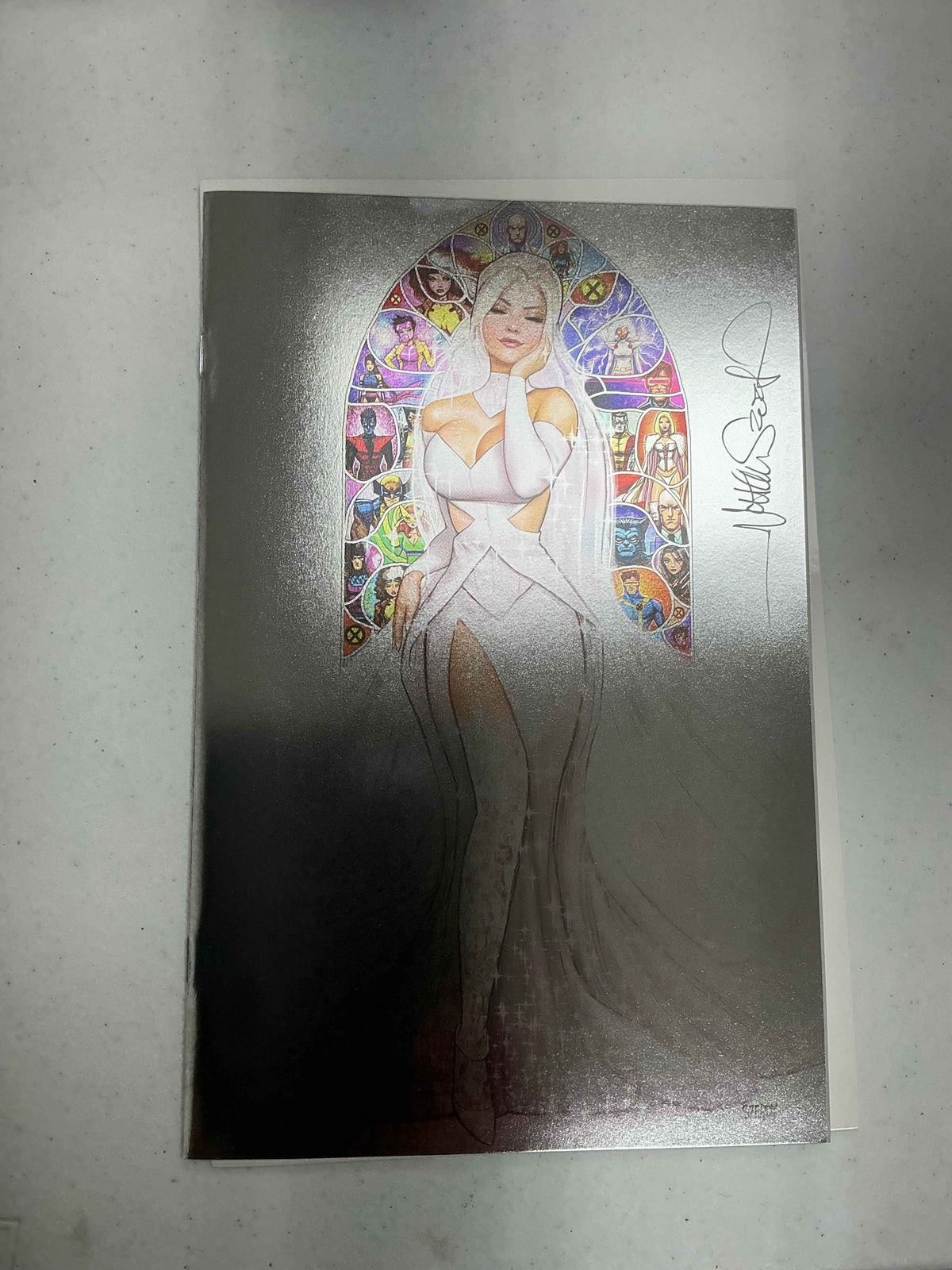 Foil Invincible Iron Man #10 — Fall of X Unknown Comics Nathan Szerdy Exclusive Virgin Variant — Signed by Nathan Szerdy