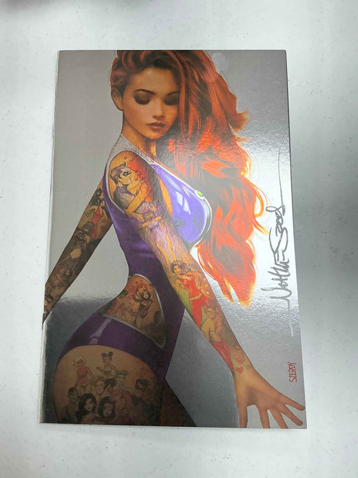 Foil Titans #1 Nathan Szerdy Tattoo Virgin Variant — Signed by Nathan Szerdy