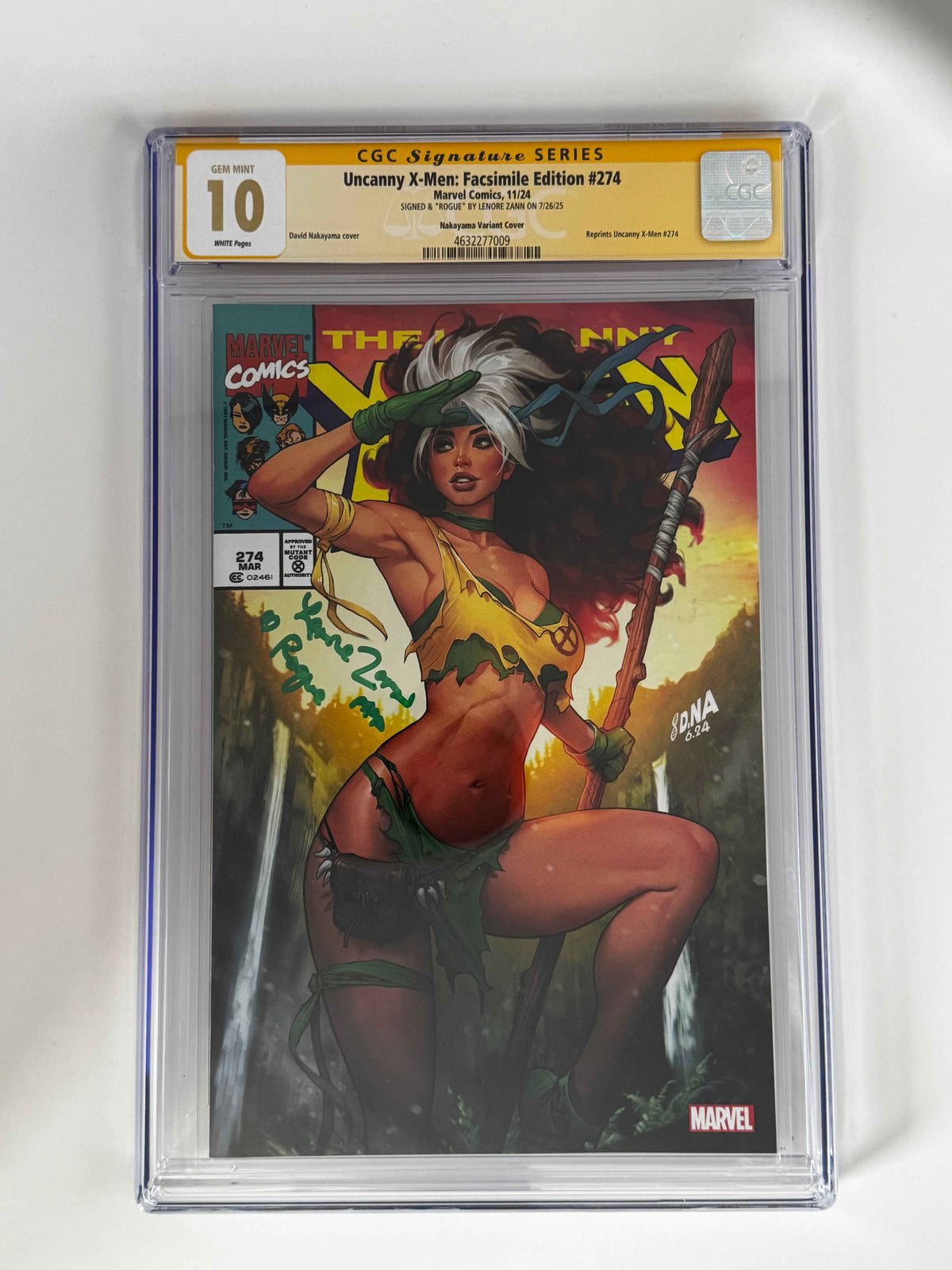 Uncanny X-Men Facsimile Edition #274 CGC Gem Mint 10.0 Yellow Label Nakayama Exclusive Variant — Signed by Lenore Zann