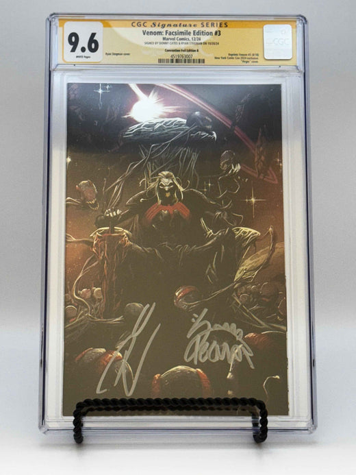 Venom #3 Facsimile — Stegman Virgin Foil NYCC Variant — Signed Cates & Stegman — CGC 9.6 Yellow Label