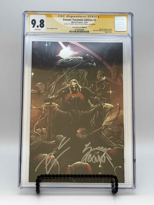 Venom #3 Facsimile — Stegman Foil Virgin Variant — Signed Cates & Stegman — CGC 9.8 Yellow Label