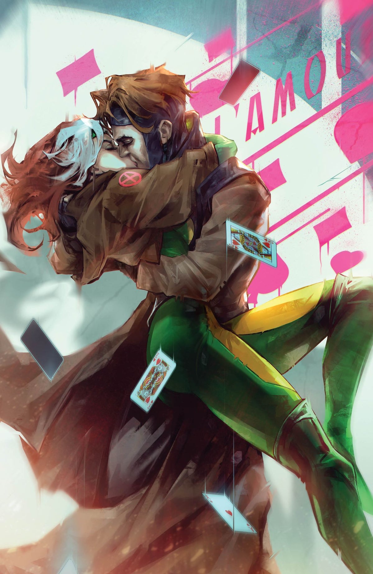 Rogue & Gambit #3 Unknown Comics Ivan Tao Exclusive Virgin Graffiti Wall Variant