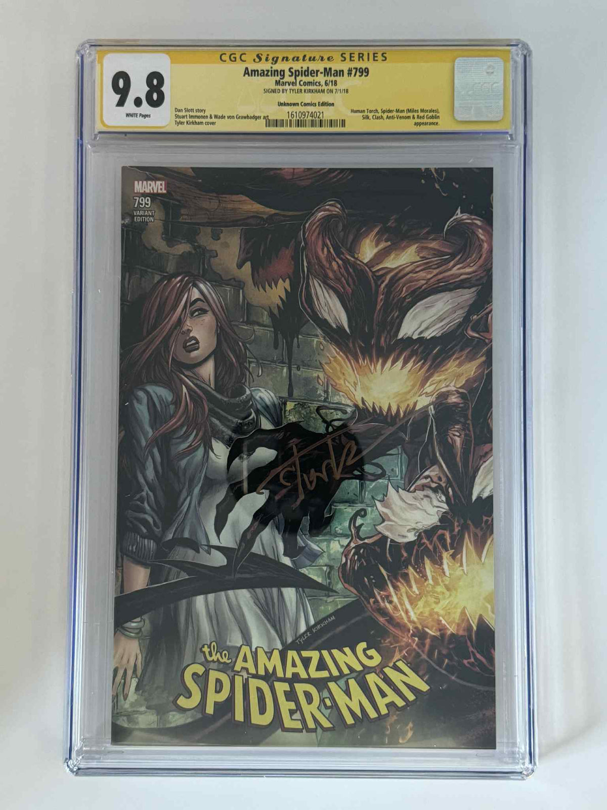 Amazing Spider-Man #799 CGC 9.8 Yellow Label Exclusive Variant — Signed by Tyler Kirkham