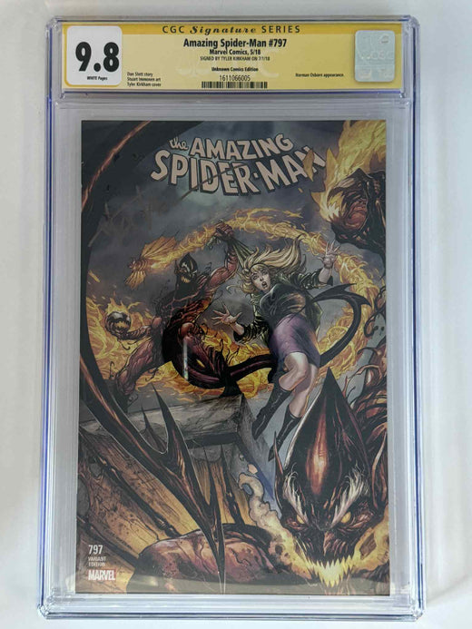 Amazing Spider-Man #797 CGC 9.8 Yellow Label Exclusive Variant — Signed by Tyler Kirkham