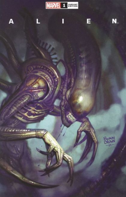 Alien Vol. 1 #1 – Ryan Brown ComicsEliteComics.Com / ComicKingdomOfCanada.Com Trade Dress Variant Cover A (Marvel, 2021)