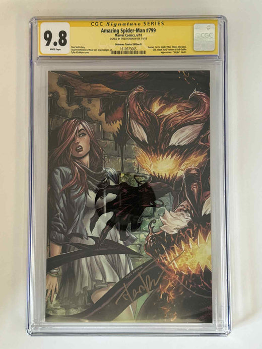 Amazing Spider-Man #799 CGC 9.8 Yellow Label Exclusive Virgin Variant — Signed by Tyler Kirkham