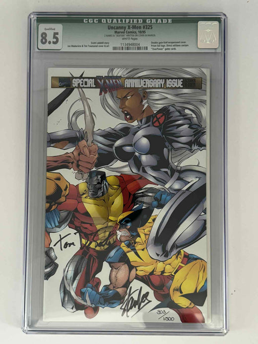 Uncanny X-Men #325 — CGC 8.5 Qualified Green Label — Two Names and 303/1500 on Cover