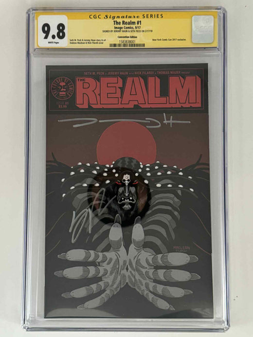 The Realm #1 CGC 9.8 Yellow Label Andrew MacLean and Nick Filardi Exclusive Variant, Double Signed by Jeremy Haun and Seth Peck