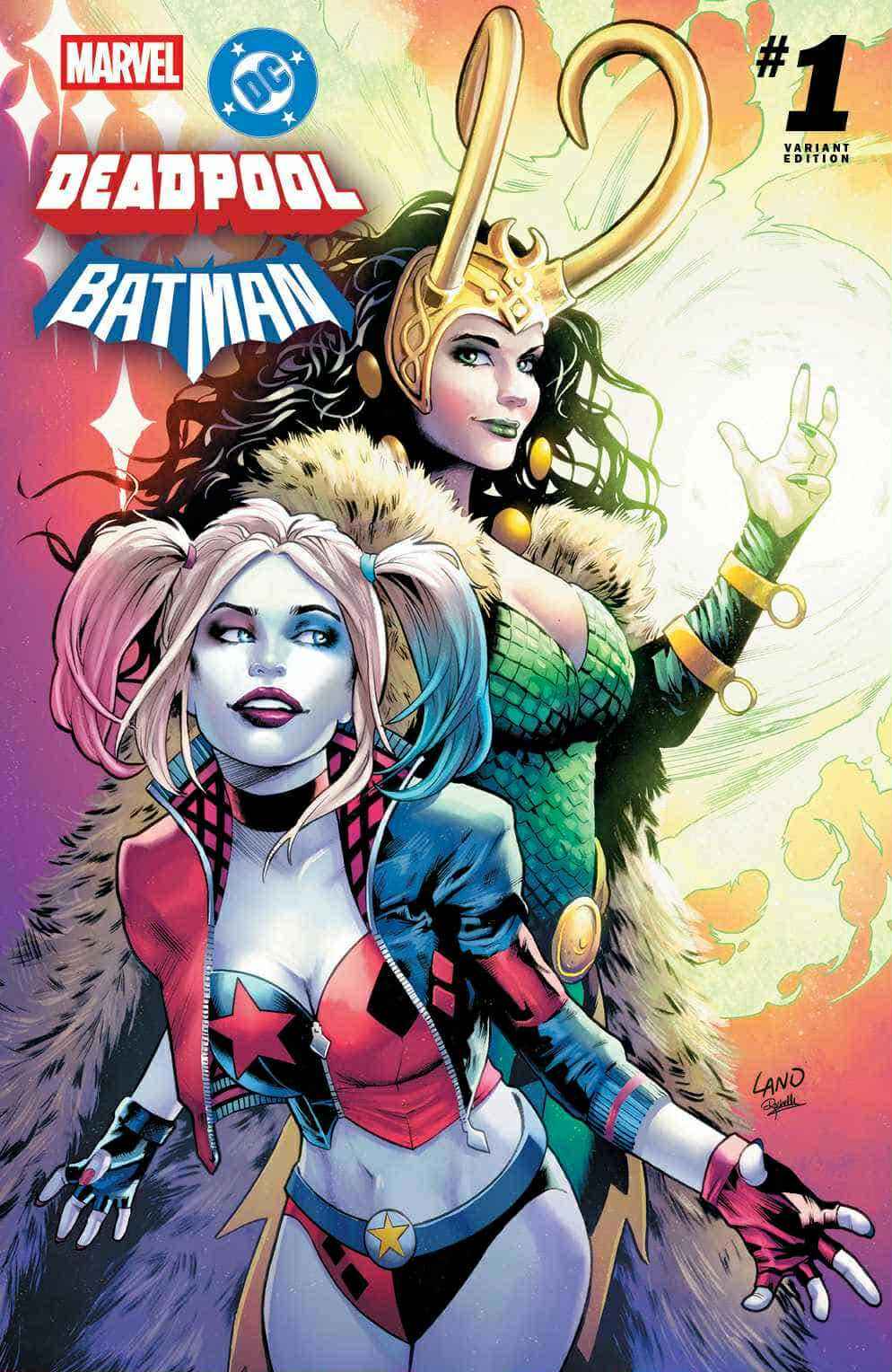 Marvel DC: Deadpool Batman #1 Greg Land Exclusive Variant Harley Quinn Lady Loki
