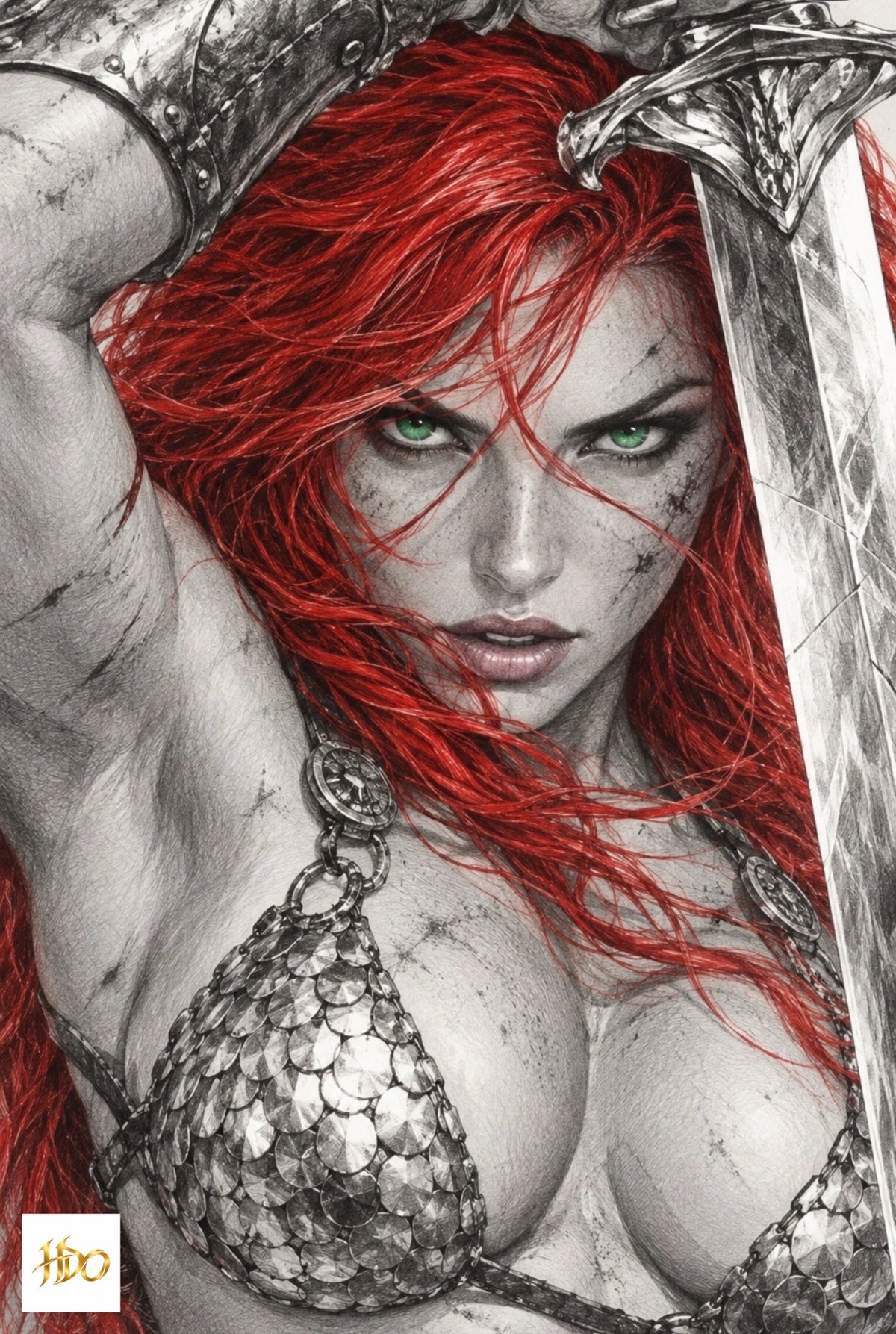 Red Sonja — Cover C | 11×17 Art Print by Lusitan Art