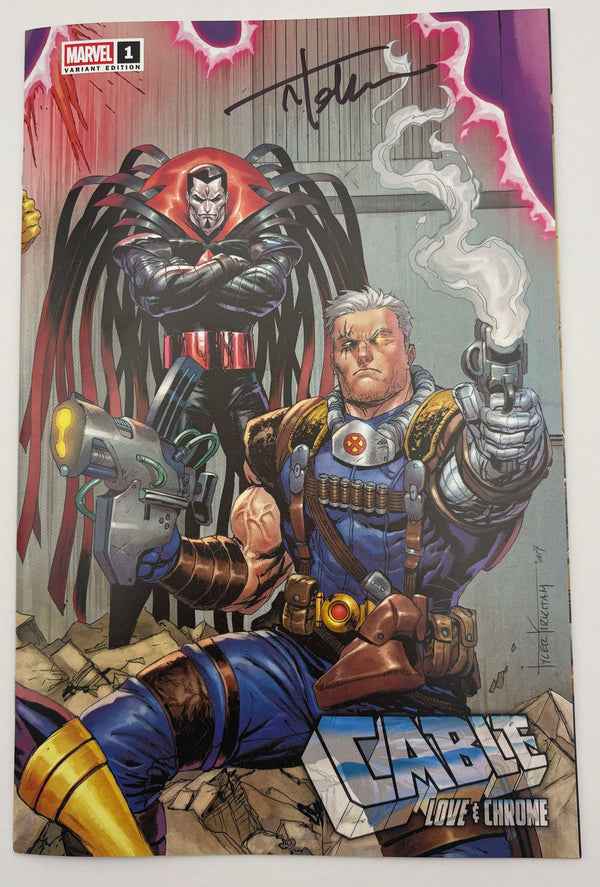 Cable: Love & Chrome #1 — Tyler Kirkham Connecting Variant — Signed — Unknown Comics